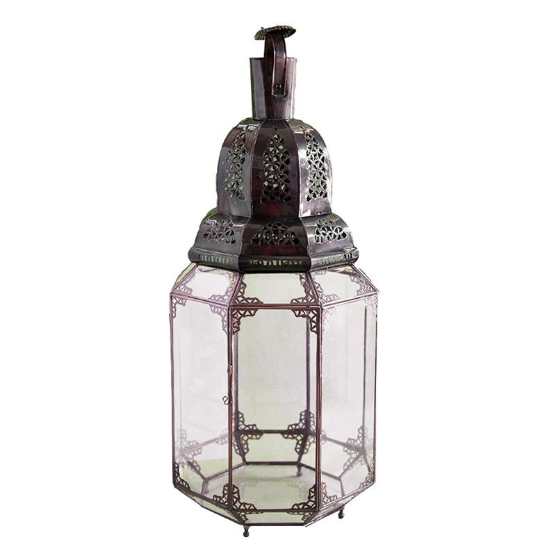 Lanterna marocchina in vetro e metallo